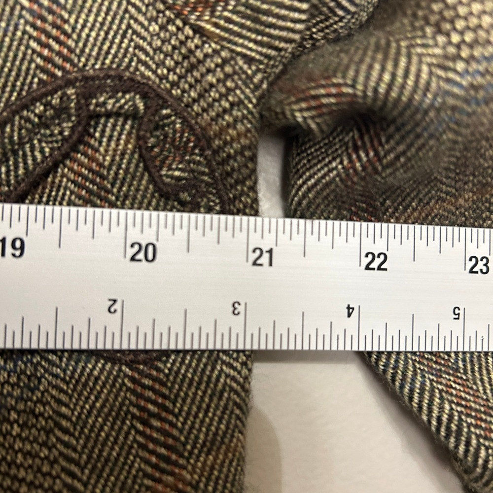Women's Cottagecore Blazer 10 Brown Herringbone Floral Embroidered Dark Academia - Picture 9 of 12